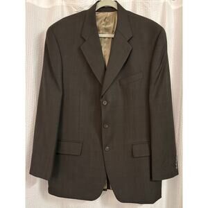 Chaps Ralph Lauren Mens Gray Wool  Blend Sport Coat Blazer 43R Tailored Fit